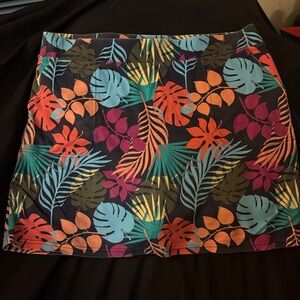 Croft & Barrow Multicolor Leaf Print Skort